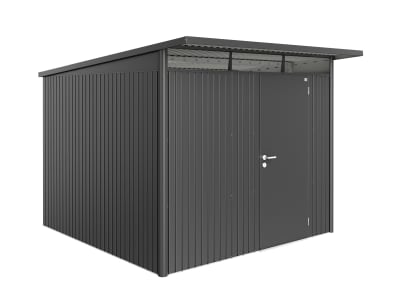 Biohort Gerätehaus AvantGarde mit Pultdach A7 260 x 300 cm dunkelgrau; metallic Standardtür 