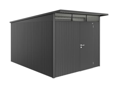 Biohort Gerätehaus AvantGarde mit Pultdach A8 260 x 380 cm dunkelgrau; metallic Standardtür 