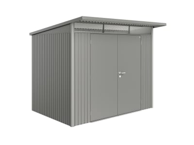 Biohort Gerätehaus AvantGarde mit Pultdach A5 260 x 220 cm quarz-grau; metallic Doppeltür 