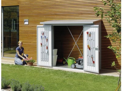 Biohort Türpaket für Brennholz Unterstand Woodstock 230  229 x 5 cm silber; metallic  Metalltüren