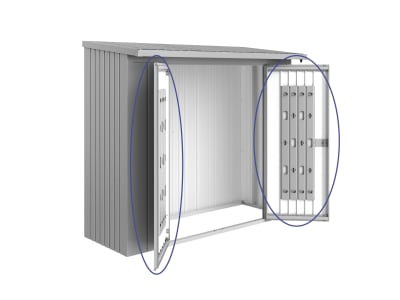 Biohort Türpaket für Brennholz Unterstand Woodstock 230  229 x 5 cm silber; metallic  Metalltüren