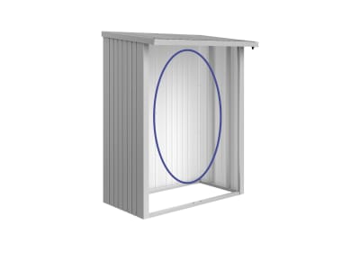 Biohort Rückwand für Brennholz Unterstand Woodstock 150  145,5 x 1,1 cm silber; metallic  