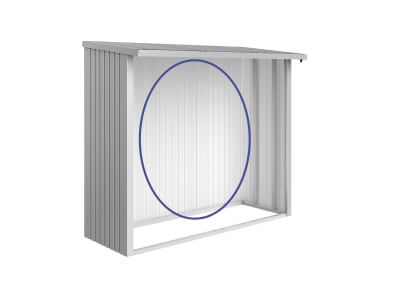 Biohort Rückwand für Brennholz Unterstand Woodstock 230  217,5 x 1,1 cm silber; metallic  