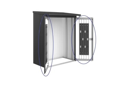 Biohort Türpaket für Brennholz Unterstand Woodstock 150  157 x 5 cm dunkelgrau; metallic  Metalltüren
