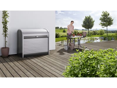 Biohort Gartenschrank 120  117 x 73 cm dunkelgrau-metallic  zur Aufbewahrung