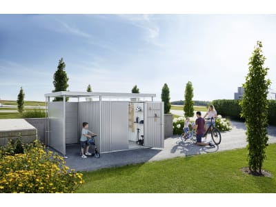 Biohort Gerätehaus HighLine H3 275 x 235 cm silber; metallic Doppeltür 