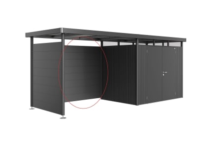 Biohort Rückwand für Seitendach  266 x 4 cm dunkelgrau; metallic  