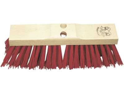 Straßenbesen 40 cm, Bahia-Naturborsten, rot, Rücken Holz, 77-070