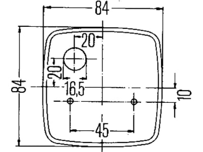 Hella® Schlussleuchte eckig, links/rechts, 84 x 84 x 51 mm, C5W; P21W, Schlusslicht; Blinklicht, 2SW 003 014-131