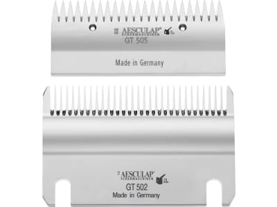 AESCULAP® Schermessersatz "Econom" Ober-/Untermesser 23/31 Zähne, glatte Standardschur, Rinder; Pferde, GT519 AESCULAP® Schermessersatz "Econom" Ober-/Untermesser 23/31 Zähne, glatte Standardschur, Rinder; Pferde, GT519