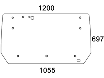 Heckscheibe, grün, für Zetor 5321, 5341, 6321, 4341, 7321, 7341, Kabine Proxima