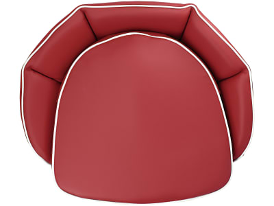 Sitzkissen, rot, Kunstleder, 1-teilig mit 12 cm Rücken, Gummizugwulst