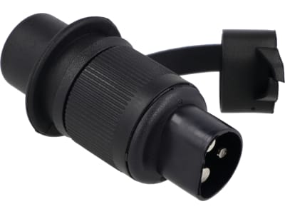 Herth + Buss Stecker 6 – 24 V, 3-polig, mit Gummitülle, Flachsteckanschluss 6,3 mm, 51 305 636