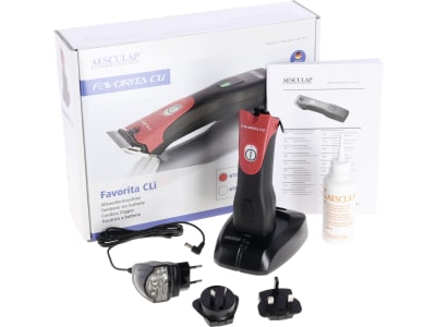 AESCULAP® Akku-Schermaschine "Favorita CLi", rot; schwarz, für Kleintiere, GT234-SR