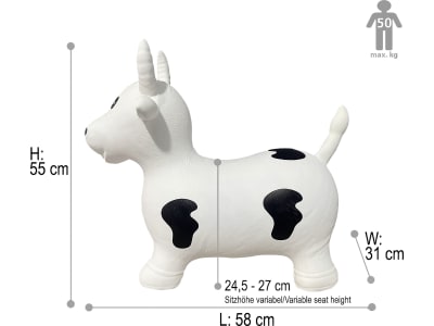 JAMARA Hüpftier "HoppyDoo" Kuh, weiß; schwarz, 460318