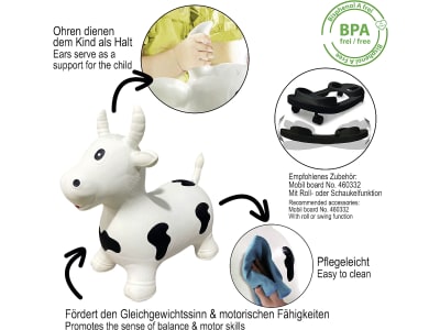 JAMARA Hüpftier "HoppyDoo" Kuh, weiß; schwarz, 460318