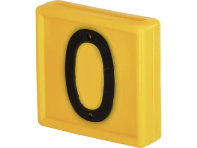 KERBL Halsbandnummer Ziffer 0, Kunststoff gelb für Halsmarkierungsbänder bis 4 cm Breite, 1 St., 207480