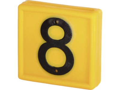 KERBL Halsbandnummer Ziffer 8, Kunststoff gelb für Halsmarkierungsbänder bis 4 cm Breite, 1 St., 207488