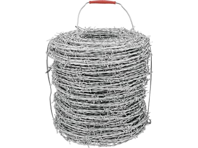 Stacheldraht 2,5 mm Eisen verzinkt 2-drähtig, 4-spitzig, Stachelabstand 100 mm, 200 m Stacheldraht 2,5 mm Eisen verzinkt 2-drähtig, 4-spitzig, Stachelabstand 100 mm, 200 m