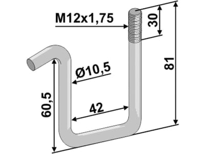 Industriehof® Zinkenhalter 81/60,5 x 42 x 10,5 mm für Striegelzinken Ø 8–9 mm, Rahmen 40 x 40 mm, universal, 10.ST-HH-22