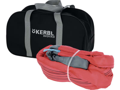 KERBL Abschleppschlinge 6 m, 35 t, rot, mit verstärkten Schlaufen, Warnfähnchen und Transporttasche, 37706