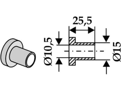 Industriehof® Innenbuchse 25,5 x 2,25 mm, Ø innen 10,5 mm, Ø außen 15 mm, für Bomford, Epoke, Noremat, 63-BOM-62 Industriehof® Innenbuchse 25,5 x 2,25 mm, Ø innen 10,5 mm, Ø außen 15 mm, für Bomford, Epoke, Noremat, 63-BOM-62
