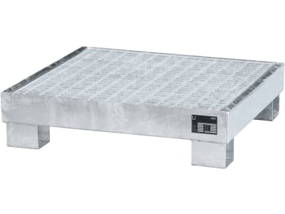BAUER® SÜDLOHN Auffangwanne "AW 60-2/M v" Auffangvolumen max. 61 l, für 4 x 60 l-Fass, mit Gitterrost, verzinkt
