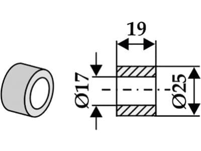 Industriehof® Buchse 17 x 25 x 19 mm, für Ferri, Leckron, Sauerburger, 63-IND-07-1
