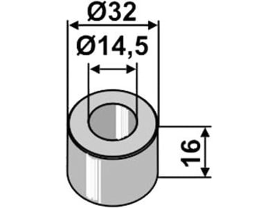 Industriehof® Buchse 14,5 x 32 x 16 mm, für Agromec, 63-AGM-507 Industriehof® Buchse 14,5 x 32 x 16 mm, für Agromec, 63-AGM-507