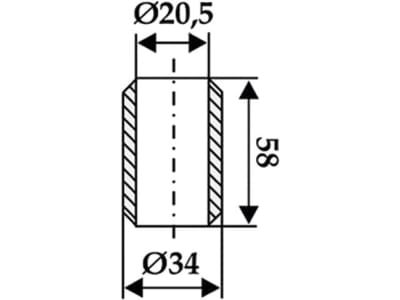 Industriehof® Buchse 20,5 x 34 x 58 mm, für Agram, Taarup, 63-AGR-81 Industriehof® Buchse 20,5 x 34 x 58 mm, für Agram, Taarup, 63-AGR-81