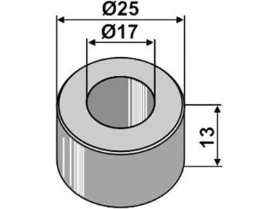 Industriehof® Buchse 17 x 25 x 13 mm, für Kuhn, Procomas, 63-PRO-07 Industriehof® Buchse 17 x 25 x 13 mm, für Kuhn, Procomas, 63-PRO-07