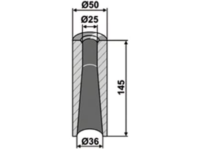 Industriehof® Einschweißbuchse Ø innen 36 mm; 25 mm, Ø außen 50 mm, für Großballenzinken mit Gewinde M 22, 18100-16 Industriehof® Einschweißbuchse Ø innen 36 mm; 25 mm, Ø außen 50 mm, für Großballenzinken mit Gewinde M 22, 18100-16