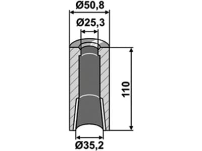 Industriehof® Einschweißbuchse Ø innen 25,3 mm; 35,2 mm, Ø außen 50,8 mm, für Zinken mit Verdrehsicherung, 18100-50 Industriehof® Einschweißbuchse Ø innen 25,3 mm; 35,2 mm, Ø außen 50,8 mm, für Zinken mit Verdrehsicherung, 18100-50