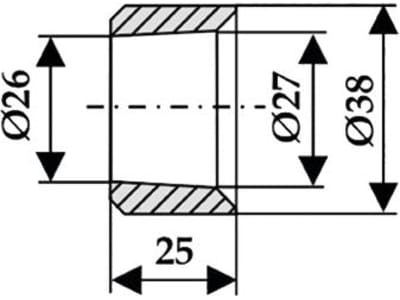 Industriehof® Einschweißbuchse Ø innen 26 mm; 27 mm, Ø außen 38 mm, 18100-26 Industriehof® Einschweißbuchse Ø innen 26 mm; 27 mm, Ø außen 38 mm, 18100-26
