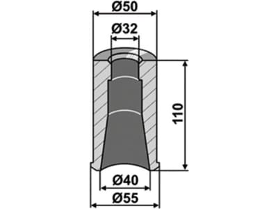 Industriehof® Einschweißbuchse 32; 40 x 50; 55 x 110 mm, für Zinken mit Gewinde M 30, 18100-46 Industriehof® Einschweißbuchse 32; 40 x 50; 55 x 110 mm, für Zinken mit Gewinde M 30, 18100-46