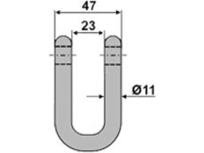 Industriehof® Schäkel gerade, Bohrung 11 mm, für Mc Connel, Noremat, Rousseau, S.M.A., 63-ROU-72