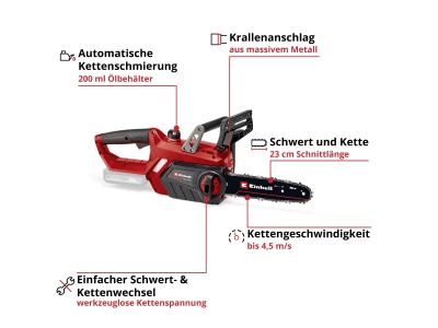 EINHELL Akku-Kettensäge GE-LC 18/25 Li-Solo Motorsäge EINHELL Akku-Kettensäge GE-LC 18/25 Li-Solo Motorsäge