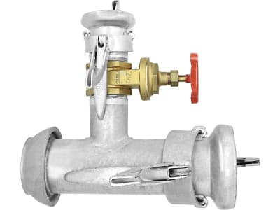 Perrot T-Stück "KT" M-/V-Teil mit Abgang M-Teil und eingebautem Schieber, inkl. Gummidichtring