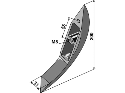 Industriehof® Schleppschuh für Bomech Gülle Schleppschuh-Verteiler Multi, Speedy, Farmer, Flex