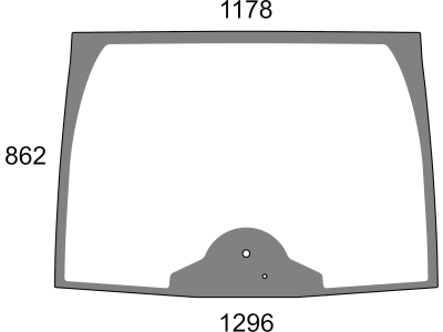 Frontscheibe grün, Siebdruck, geklebt, für Traktor Massey Ferguson 4700, 5700