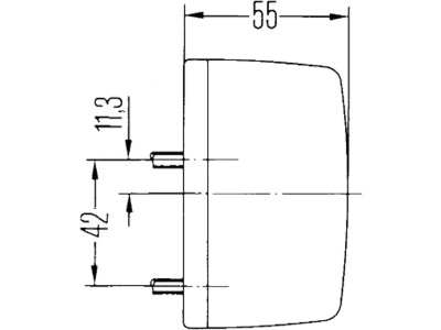 Hella® Blinkleuchte eckig, vorn links/rechts, 60 x 90 x 55 mm, Befestigung Anbau; seitlich; senkrecht; 2 St. Schraube M 5, 2BA 002 652-101