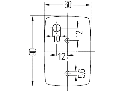 Hella® Blinkleuchte eckig, vorn rechts, 60 x 90 x 55 mm, Befestigung Anbau; seitlich; senkrecht; 2 St. Schraube M 5, 2BA 002 652-121