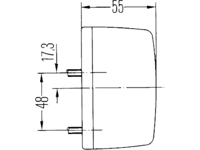 Hella® Blinkleuchte eckig, vorn links, 60 x 90 x 55 mm, Befestigung Anbau; seitlich; senkrecht; 2 St. Schraube M 5, 2BA 002 652-111