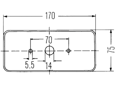 Hella® Blink- und Positionsleuchte eckig, vorn links/rechts, 170 x 75 x 62 mm, Befestigung Anbau; 2 St. Schraube M 5, 2BE 002 582-031