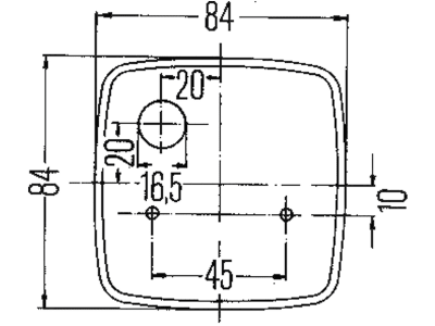 Hella® Blink- und Positionsleuchte eckig, vorn links/rechts, 84 x 84 x 51 mm, Befestigung Anbau; 2 St. Schraube M 4, 2BE 003 014-251