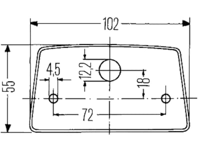 Hella® Kennzeichenleuchte hinten links/rechts, R10W, schwarz, oval, 102 x 55 x 56,5 mm, Sockel BA15s, 2KA 998 523-001