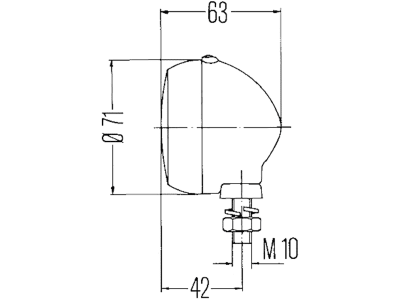 Hella® Positionsleuchte rund, vorn links/rechts, Ø außen 71 mm, 2PF 001 648-161 Hella® Positionsleuchte rund, vorn links/rechts, Ø außen 71 mm, 2PF 001 648-161
