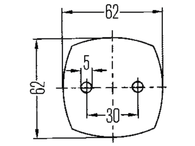 Hella® Positionsleuchte eckig, vorn links/rechts, 62 x 62 x 40 mm, Gehäuse schwarz, 2PF 003 057-041