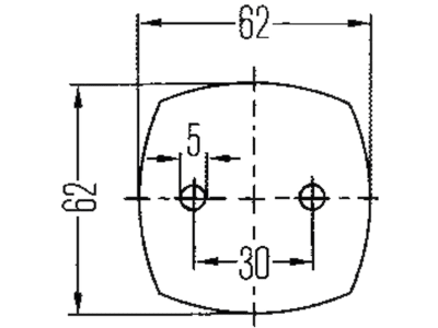 Hella® Positionsleuchte eckig, vorn links/rechts, 62 x 62 x 46 mm, mit Rückstrahler, 2PG 003 057-011