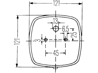 Hella® Schlussleuchte quadratisch, links/rechts, 121 x 121 x 56 mm, P21W / R10W, Schlusslicht; Bremslicht; Blinklicht; Kennzeichenlicht, 2SE 002 578-701 Hella® Schlussleuchte quadratisch, links/rechts, 121 x 121 x 56 mm, P21W / R10W, Schlusslicht; Bremslicht; Blinklicht; Kennzeichenlicht, 2SE 002 578-701